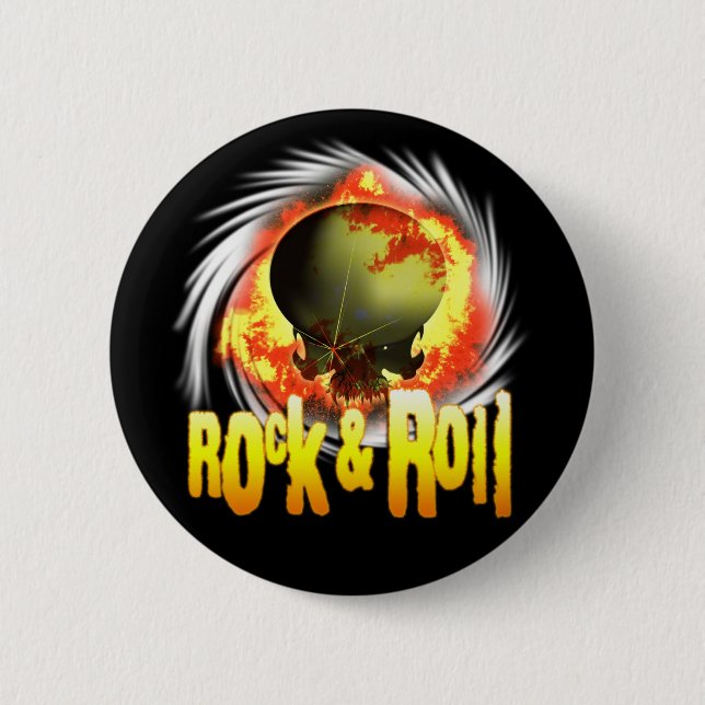 Botón redondo del cráneo de la roca y del rollo (Anverso)