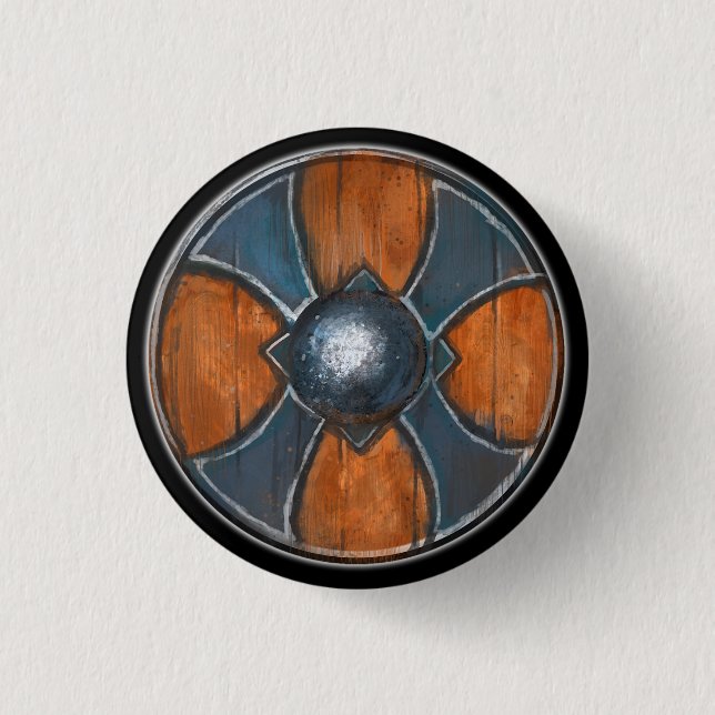Botón redondo del escudo - emblema cruzado azul (Anverso)