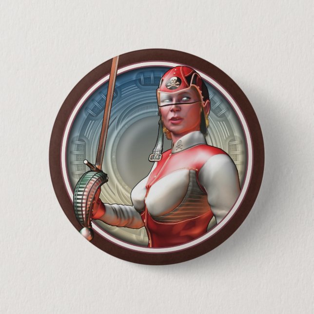 Botón redondo del pirata del espacio de Stylin (Anverso)