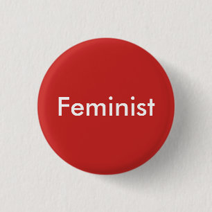 botón redondo del poder feminista del chica