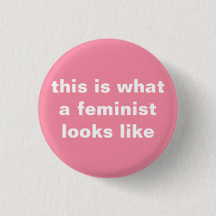 botón redondo del poder feminista del chica