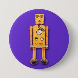 Botón redondo del robot de juguete amarillo