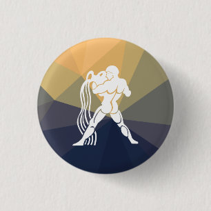 Botón redondo del signo del horóscopo acuario