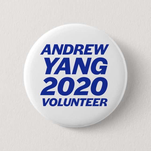 Botón redondo del voluntario Andrew Yang de 2 pulg (Anverso)