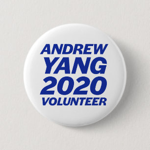 Botón redondo del voluntario Andrew Yang de 2 pulg