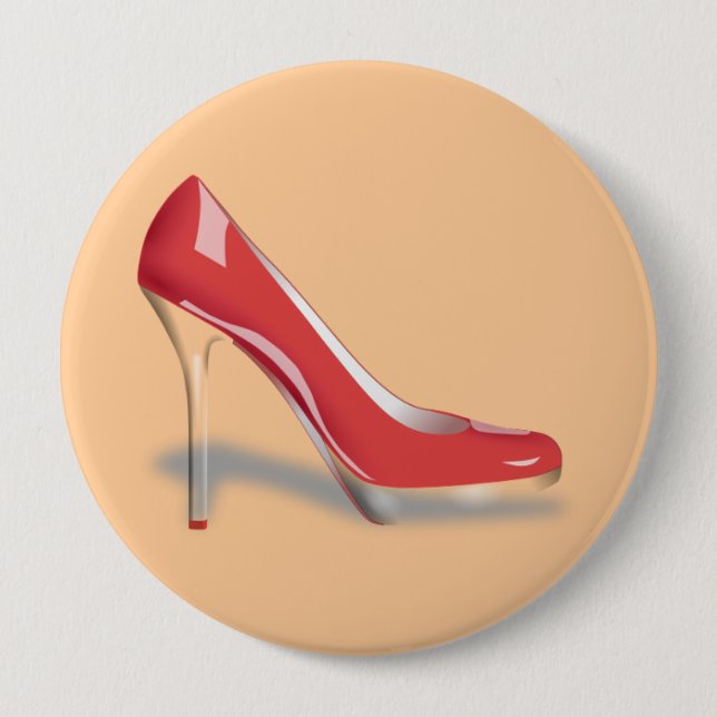 Botón redondo del ZAPATO ROJO del TACÓN ALTO (Anverso)