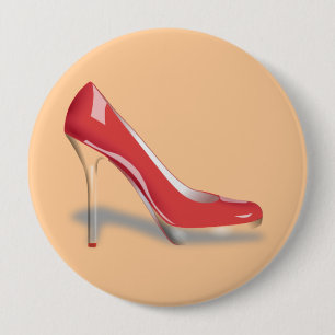 Botón redondo del ZAPATO ROJO del TACÓN ALTO