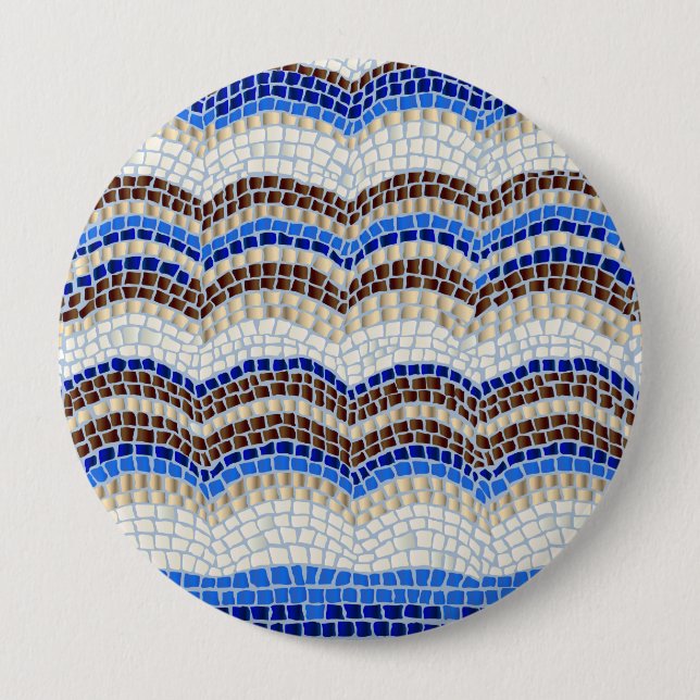 Botón redondo enorme del mosaico azul (Anverso)
