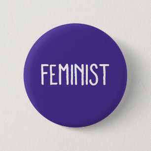 Botón redondo feminista púrpura