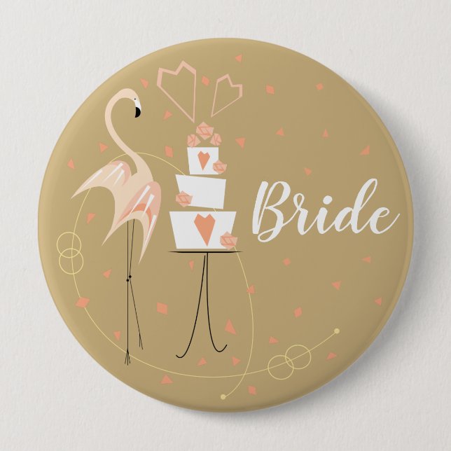 botón redondo Flamingo Boda Brie (Anverso)