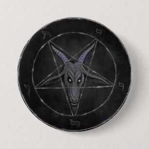 Botón redondo gris de Baphomet