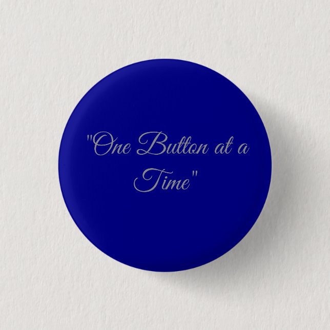 Botón redondo personalizable de color azul clásico (Anverso)