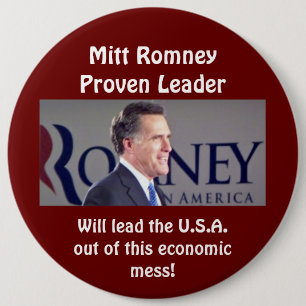 Botón redondo probado Mitt Romney de la foto del