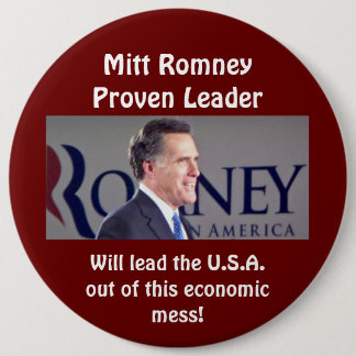 Botón redondo probado Mitt Romney de la foto del
