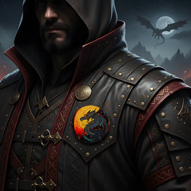 Botón Regal del dragón iluminado por luna - Negrit (Subido por el creador)