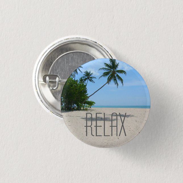 Botón "Relax" de la playa tropical (Anverso y reverso)