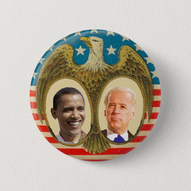 Botón retro de Obama Biden (Anverso)
