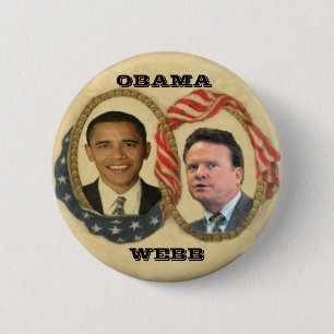 Botón retro de Obama/de Webb