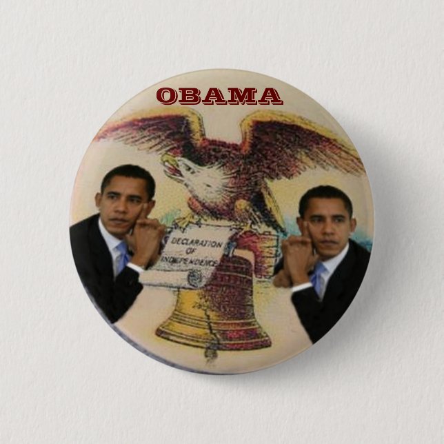 Botón retro de Obama Liberty Bell (Anverso)