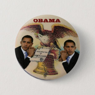 Botón retro de Obama Liberty Bell
