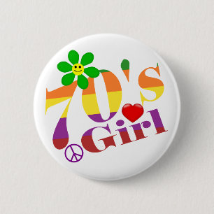botón retro del chica de los años 70