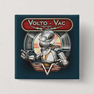 Botón retro del cuadrado del robot Volto-VAC