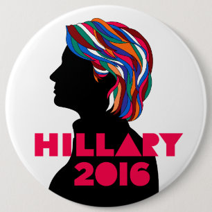 Botón retro del diseño de Hillary 2016 (6 pulgad