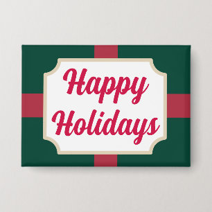 botón Retro Happy Holidays