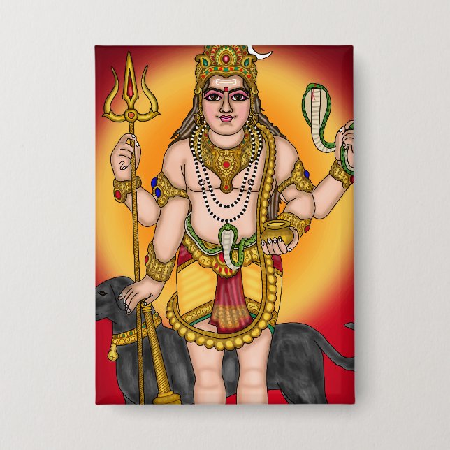 Botón Retro Lord Bhairava (Anverso)