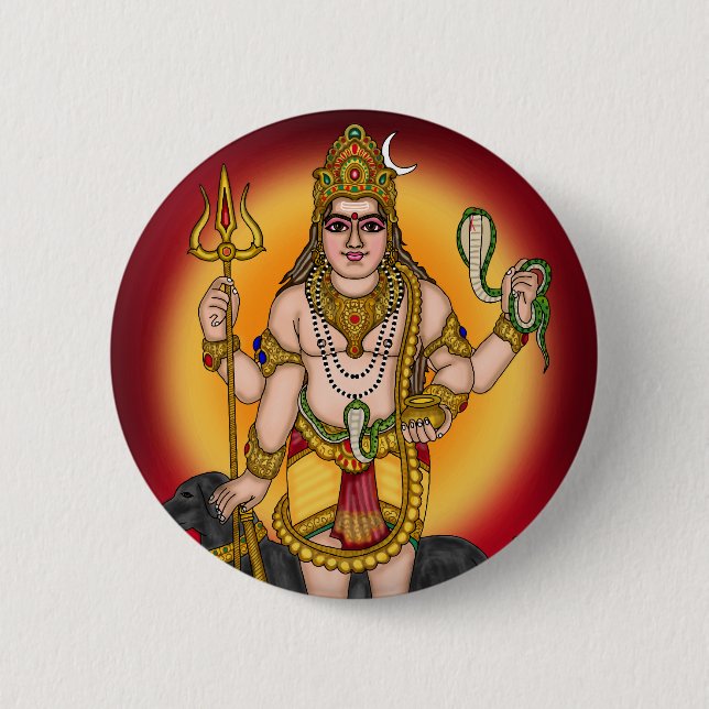 Botón Retro Lord Bhairava (Anverso)