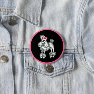 botón Retro Poodle