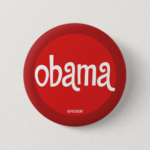 Botón retro rojo de Obama
