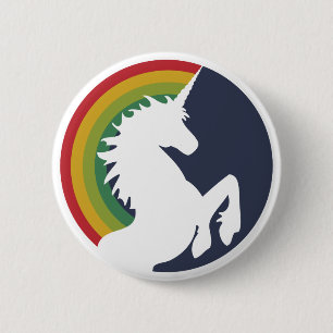 Botón Retro Unicornio y Arcoiris de los años 80