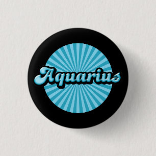 botón Retro Zodiac Aquarius