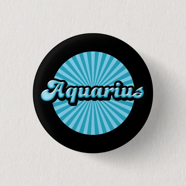 botón Retro Zodiac Aquarius (Anverso)