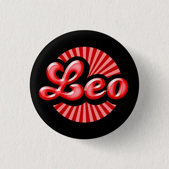 Botón Retro Zodiac Leo (Anverso)