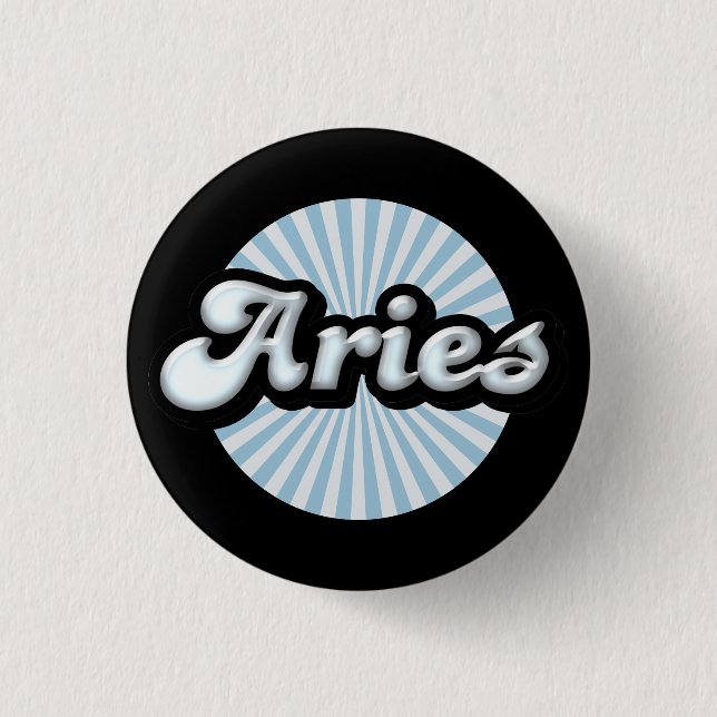 Botón Retro Zodiaco Aries (Anverso)