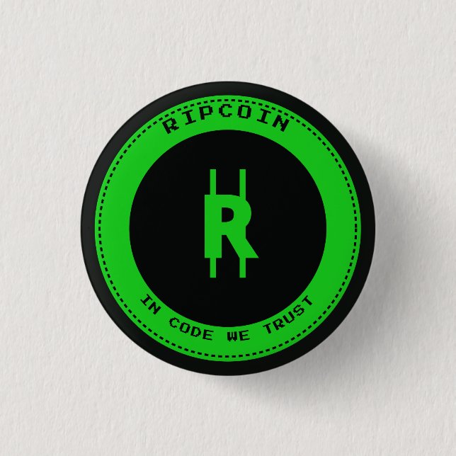 Botón RipCoin - En el Código Confiamos (Anverso)