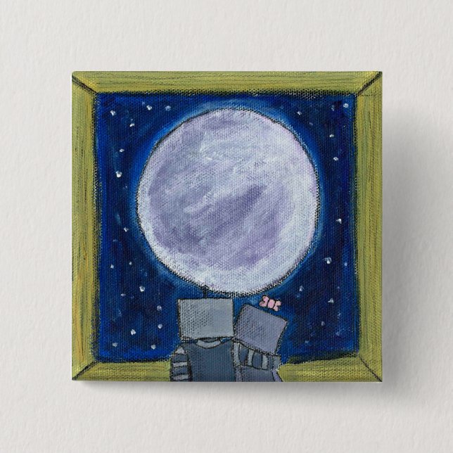 Botón Robots de observación lunar (Anverso)