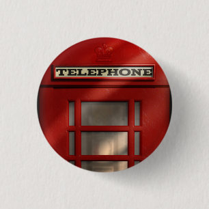 Botón rojo británico de la cabina de teléfonos