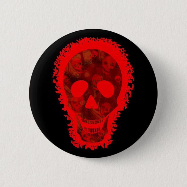 botón Rojo de gran calavera para espectros de crán (Anverso)