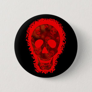 botón Rojo de gran calavera para espectros de crán
