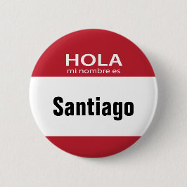 Botón rojo de Hola MI Nombre Es hola