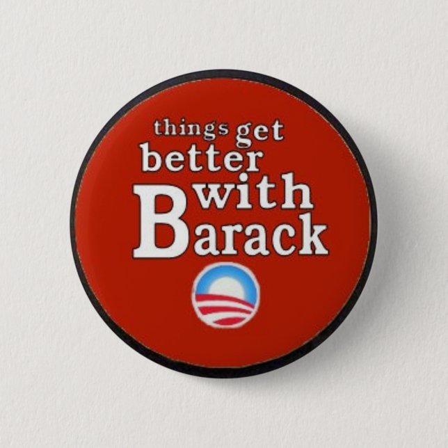 Botón rojo de Obama Barack (Anverso)