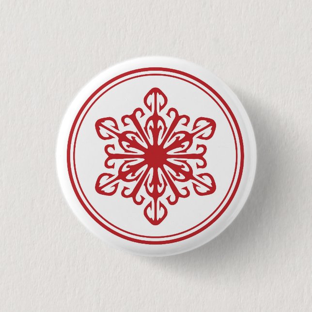 Botón rojo del copo de nieve (Anverso)
