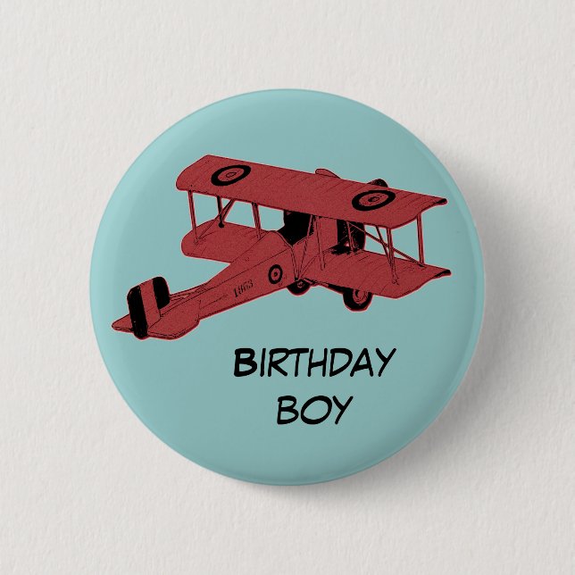 botón rojo del perno del muchacho del cumpleaños (Anverso)