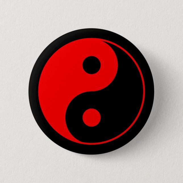 Botón rojo del símbolo de Yin Yang (Anverso)