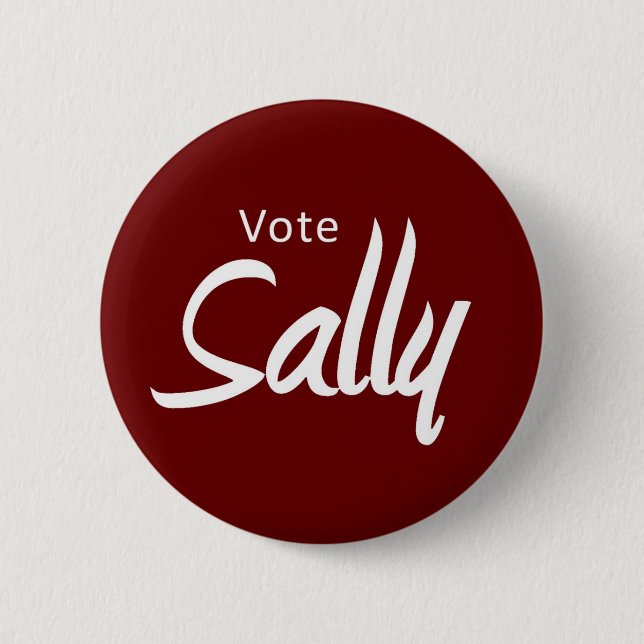 botón rojo:  Voto para Sally Moncrieff (Anverso)