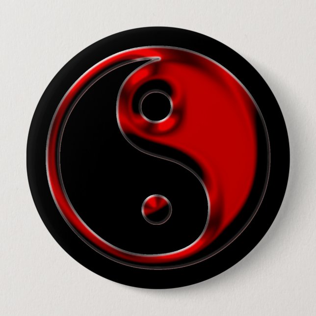 Botón rojo y negro de Yin Yang (Anverso)