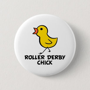 Botón Roller Derby Chick